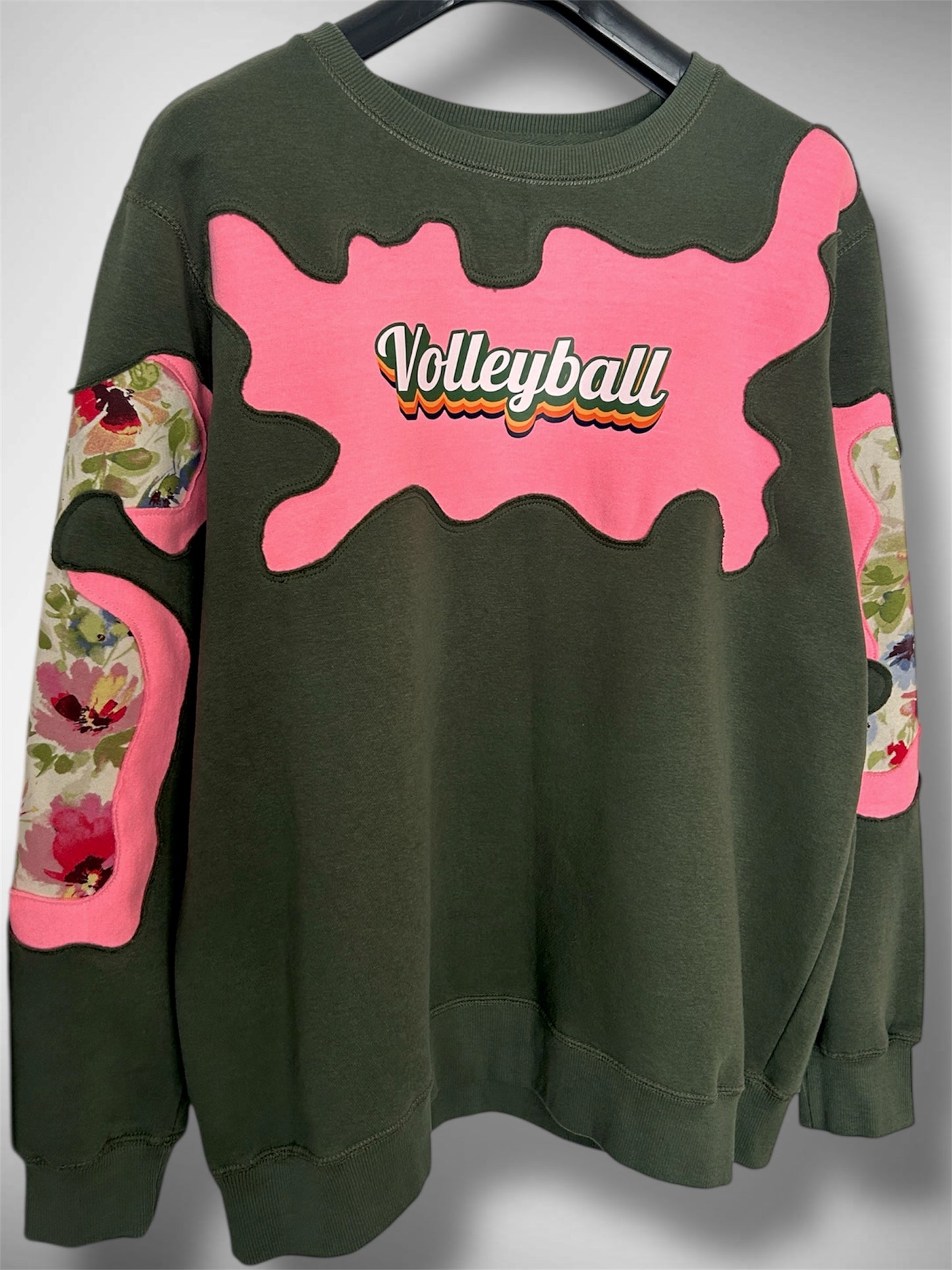 Green & Pink Volleyball Sweatshirt