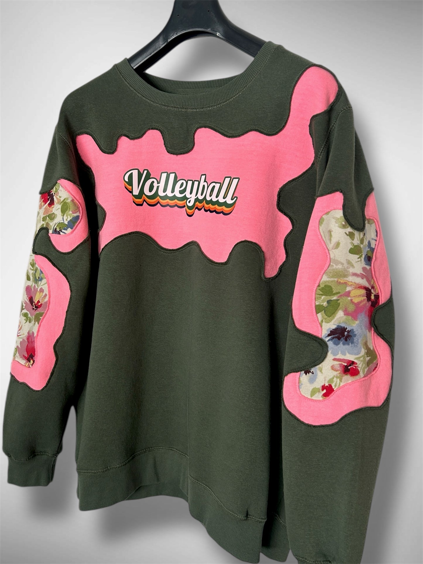 Green & Pink Volleyball Sweatshirt
