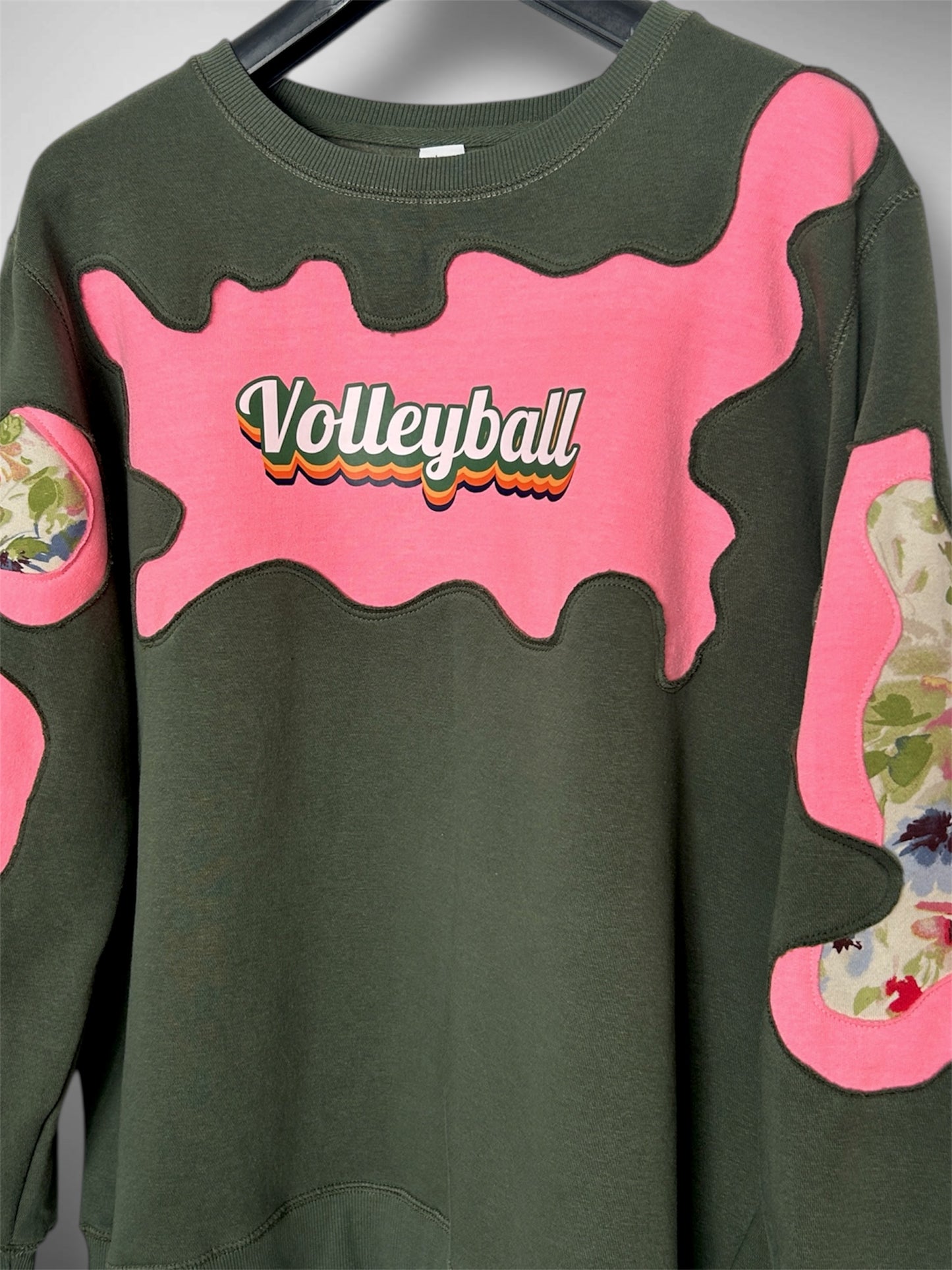 Green & Pink Volleyball Sweatshirt